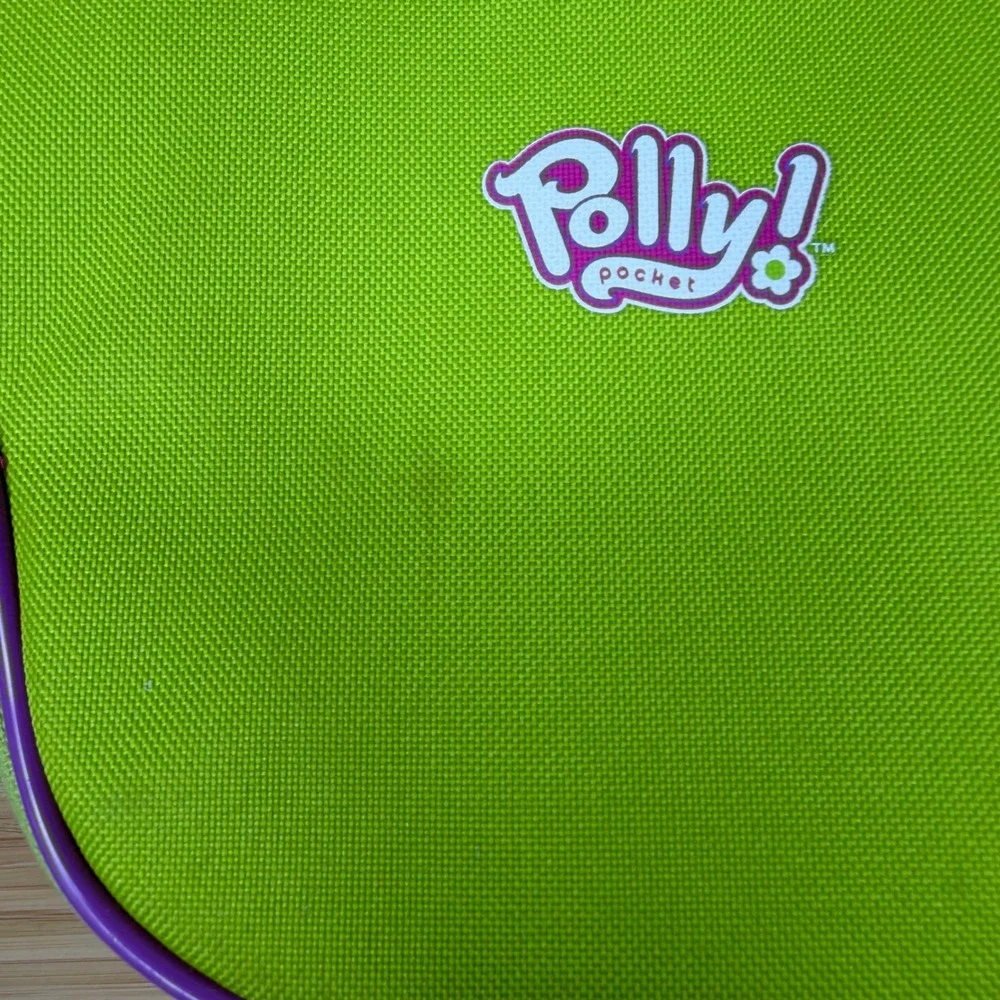 Vintage Polly Pocket Carrying Case Storage Bag Lime Green Purple Y2K 2003